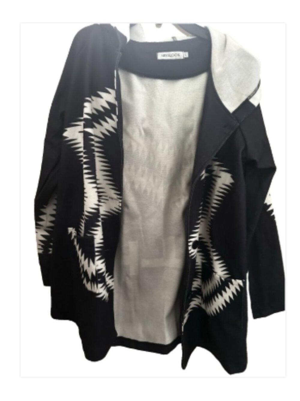 🖤🤍 MISLOOK Geometric Open Front Jacket | Women's Large